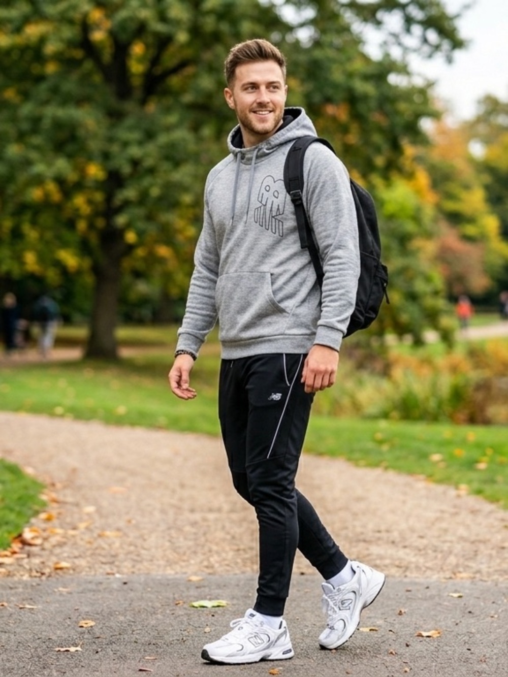 New BalanceMen's New Balance Athleisure Casual Sports hooded Pullover Gray L